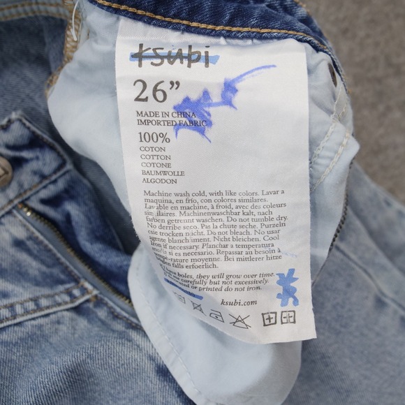 Ksubi Jeans Womens 26 Blue New Wave Atomik High Rise Slim Straight Split Hem - Picture 5 of 12